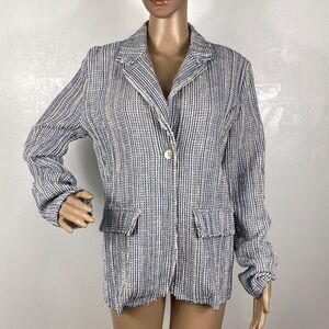 Tempo Paris cotton blend waffle knit single button closure jacket Y2K size M/L